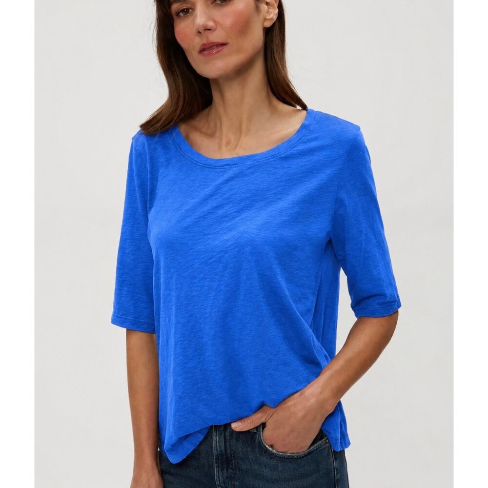 Michael Stars Dua Swing Tee Royal Blue Supima Cotton Slub OS NWT